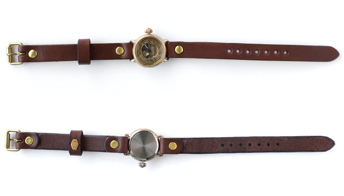 渡辺工房 手作り腕時計 “Robin-S&M” レディースブラス SUN＆MOON アラビア数字 [NW-412-SM] 渡辺正明 時計作家 ハンドメイド ウォッチ ブランド