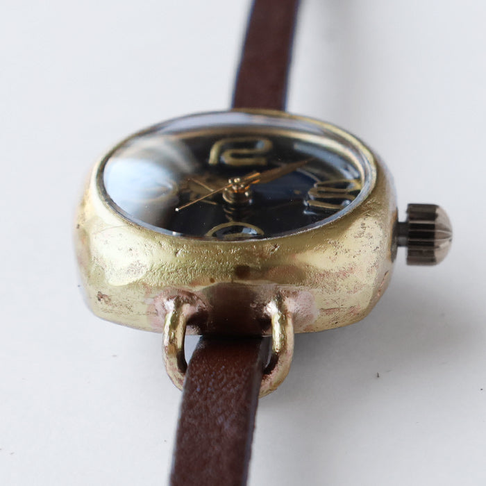 渡辺工房 手作り腕時計“OPERA-S＆M” 黒文字盤 レディースブラス SUN＆MOON [NW-414-SM] 渡辺正明 時計作家 ハンドメイド ウォッチ ブランド