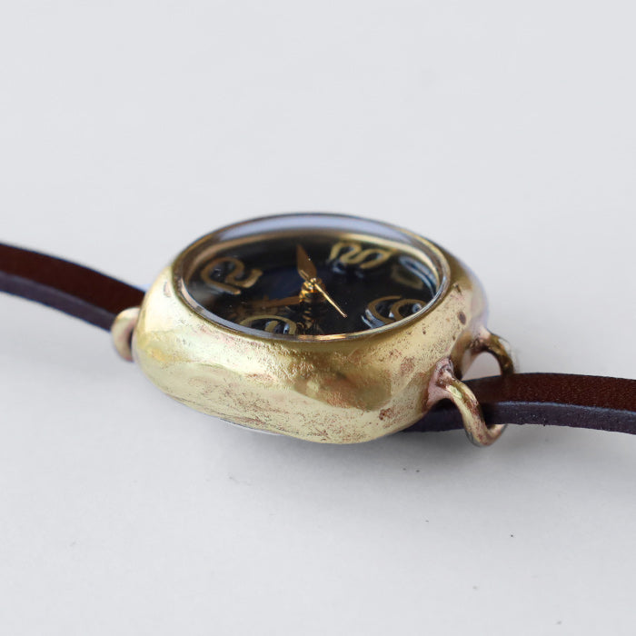 渡辺工房 手作り腕時計“OPERA-S＆M” 黒文字盤 レディースブラス SUN＆MOON [NW-414-SM] 渡辺正明 時計作家 ハンドメイド ウォッチ ブランド