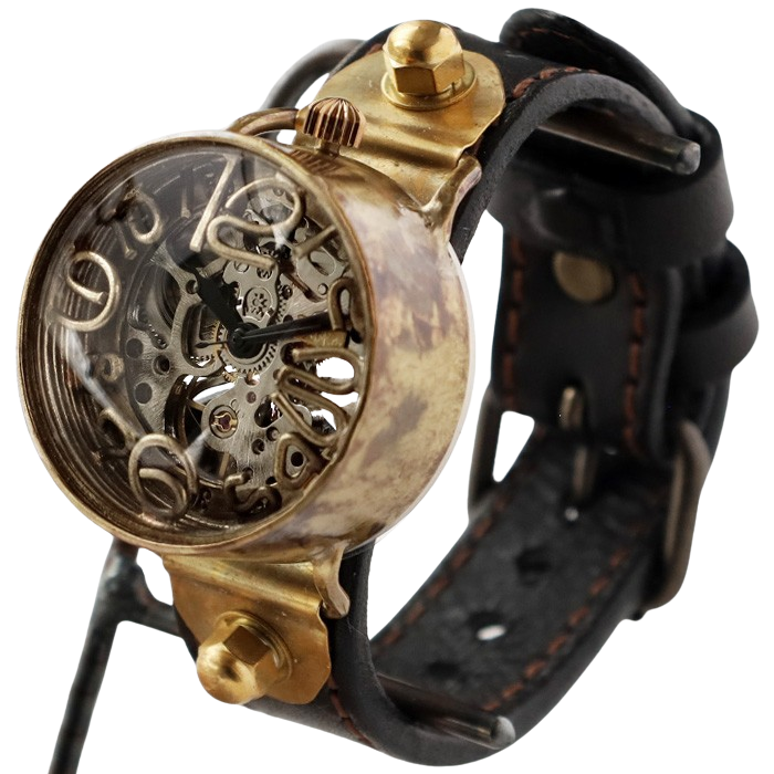 渡辺工房 手作り腕時計 “AMENBO Spiral-HW2” 手巻き式 35mm [NW-BHW-164] 時計作家 渡辺正明 ハンドメイド ウォッチ 手作り時計