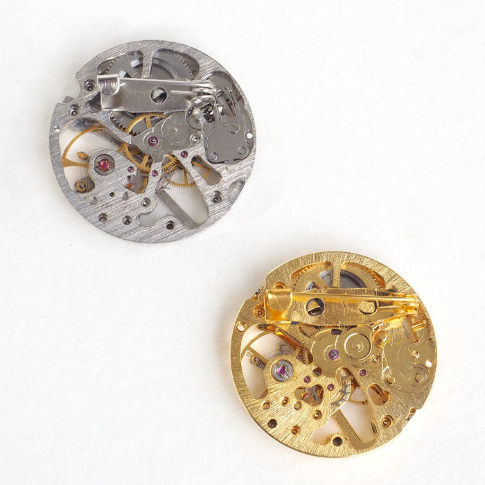 Watanabe Kobo Handmade Accessories Manual Winding Movement Brooch [NW-BR-01] Men's Women's Accessories