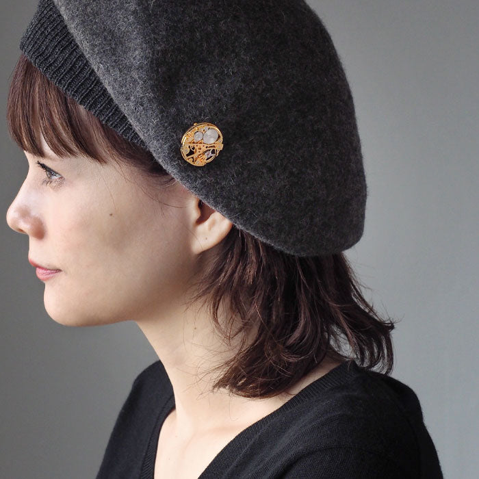 Watanabe Kobo Handmade Accessories Manual Winding Movement Brooch [NW-BR-01] Men's Women's Accessories