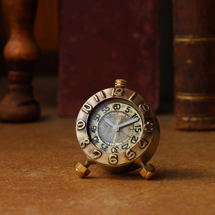 Watanabe Studio Handmade Table Clock "Brass Clock 35mm" Quartz Arabic Numerals [NW-CLK-014] Masaaki Watanabe Clock Maker Handmade Watch Brand (Copy)