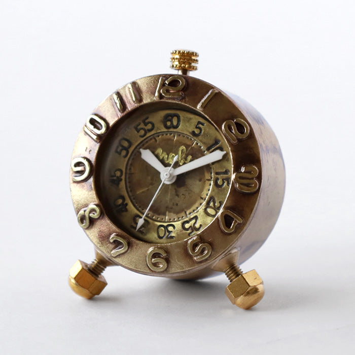 置時計　CRAFT クォーツ 渡辺工房 手作り置き時計 “Brass Clock 35mm” クォーツ アラビア数字