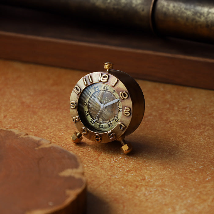 渡辺工房 手作り置き時計 “Brass Clock 40mm” クォーツ アラビア数字