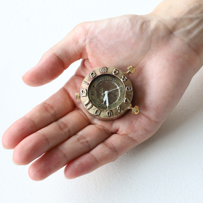 渡辺工房 手作り置き時計 “Brass Clock 40mm” クォーツ アラビア数字