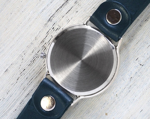 渡辺工房 手作り腕時計 ジャンボシルバー “GRANDAD 2” クリアブルー文字盤 [NW-JUM116B-BL]