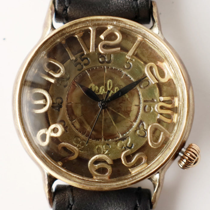 渡邊工房 手工手錶 螺旋指針 大號黃銅石英 [NW-JUM-196] 鐘錶師 渡邊雅明 手工手錶 手工手錶