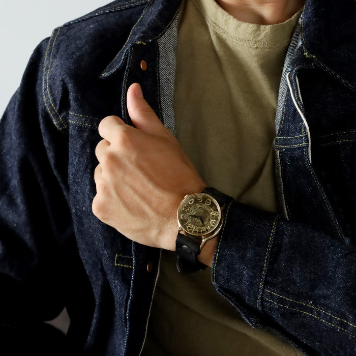 渡邊工房 手工手錶 螺旋指針 大號黃銅石英 [NW-JUM-196] 鐘錶師 渡邊雅明 手工手錶 手工手錶