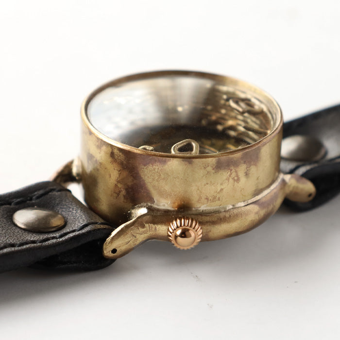 渡邊工房 手工手錶 螺旋指針 大號黃銅石英 [NW-JUM-196] 鐘錶師 渡邊雅明 手工手錶 手工手錶