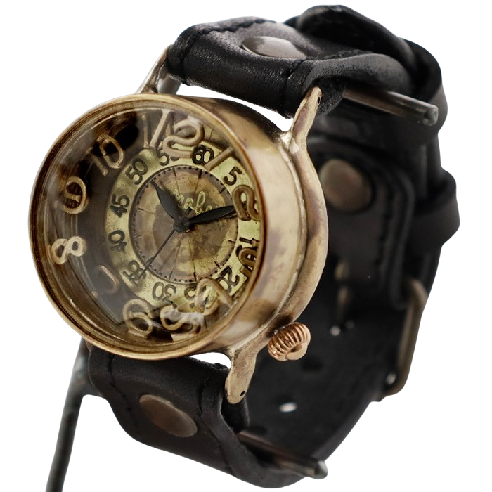 渡邊工房 手工手錶 螺旋指針 大號黃銅石英 [NW-JUM-196] 鐘錶師 渡邊雅明 手工手錶 手工手錶