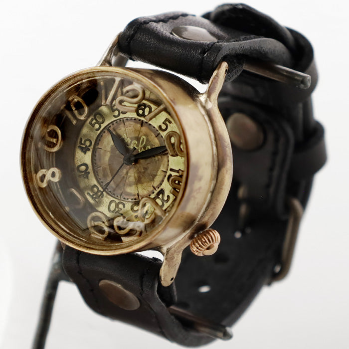 渡邊工房 手工手錶 螺旋指針 大號黃銅石英 [NW-JUM-196] 鐘錶師 渡邊雅明 手工手錶 手工手錶