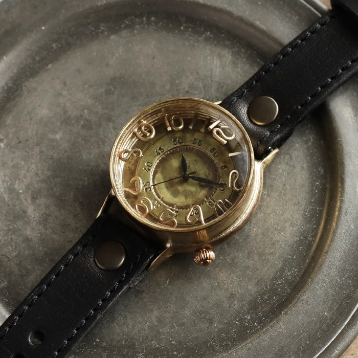 渡辺工房 手作り腕時計 “Spiral Index” メガブラス クォーツ [NW-JUM-197] 時計作家 渡辺正明 ハンドメイド ウォッチ 手作り時計