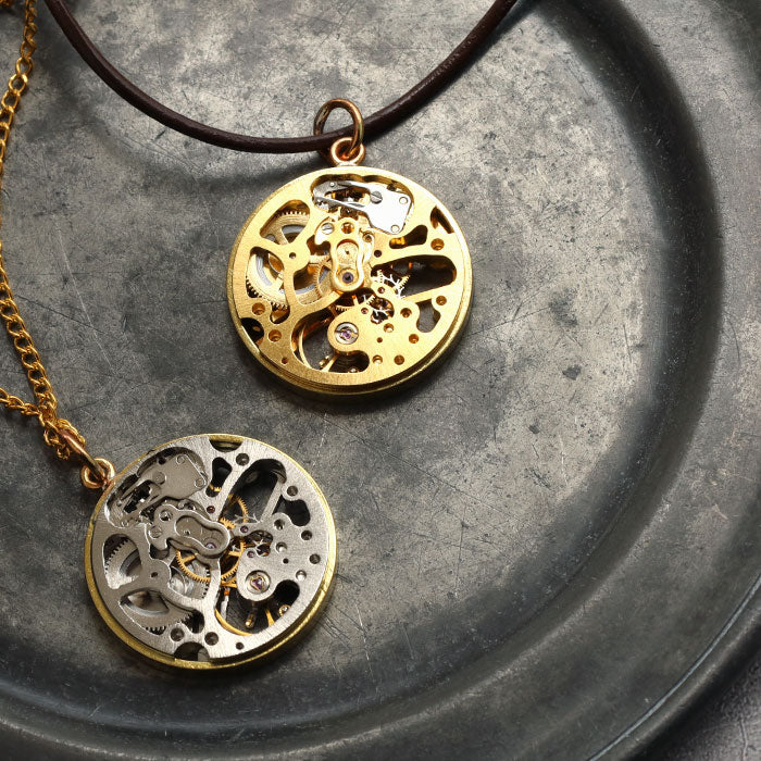 渡辺工房 手作り アクセサリー 手巻き ムーブメント ペンダント [NW-NC-03] メンズ レディース ネックレス