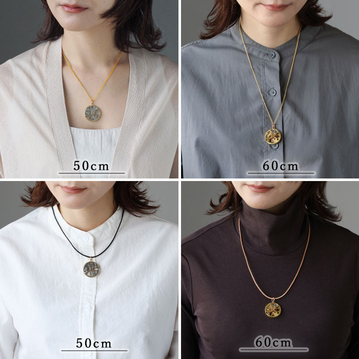 渡辺工房 手作り アクセサリー 手巻き ムーブメント ペンダント [NW-NC-03] メンズ レディース ネックレス