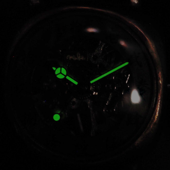Watanabe Kobo Handmade Wristwatch Manual Winding Type Back Skeleton Jumbo Silver [NW-SHW042] 