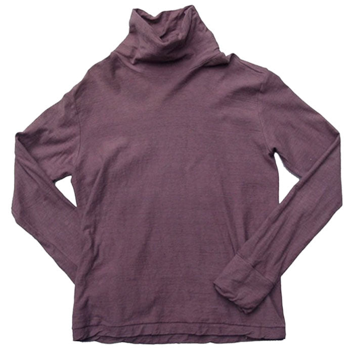 【12色】手染メ屋 天然染め 吊り編み天竺 オーガニックコットン タートルネックTシャツ 長袖 レディース[OL-02]