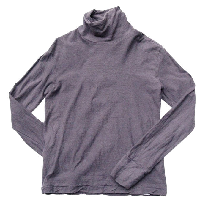 【12色】手染メ屋 天然染め 吊り編み天竺 オーガニックコットン タートルネックTシャツ 長袖 レディース[OL-02]