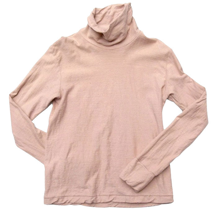 【12色】手染メ屋 天然染め 吊り編み天竺 オーガニックコットン タートルネックTシャツ 長袖 レディース[OL-02]