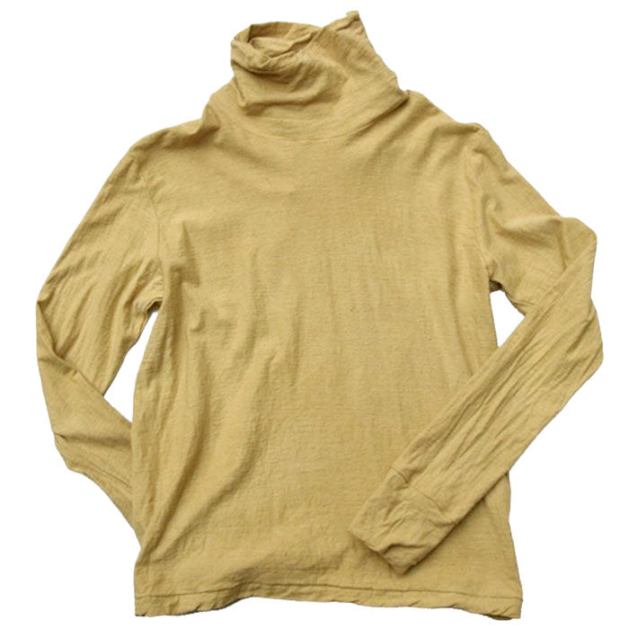 【12色】手染メ屋 天然染め 吊り編み天竺 オーガニックコットン タートルネックTシャツ 長袖 レディース[OL-02]