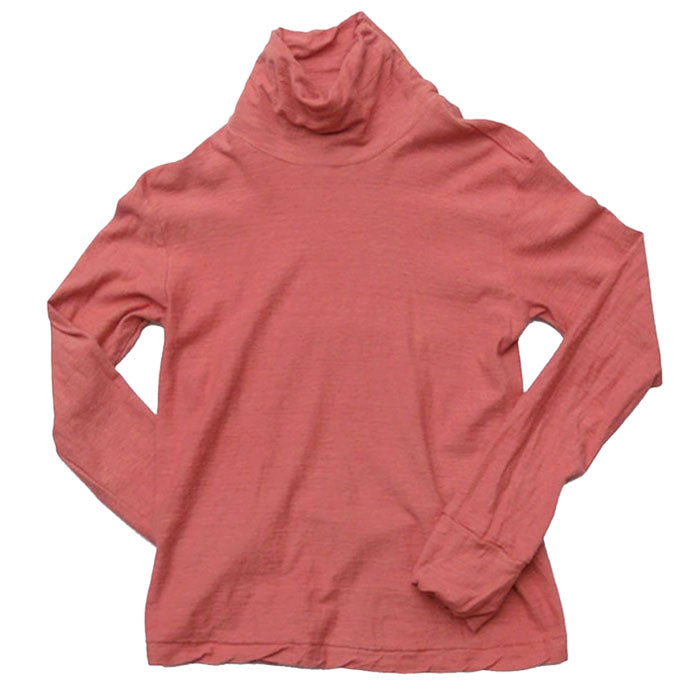 【12色】手染メ屋 天然染め 吊り編み天竺 オーガニックコットン タートルネックTシャツ 長袖 レディース[OL-02]