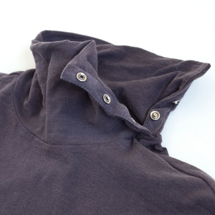 【12色】手染メ屋 天然染め 吊り編み天竺 オーガニックコットン タートルネックTシャツ 長袖 レディース[OL-02]