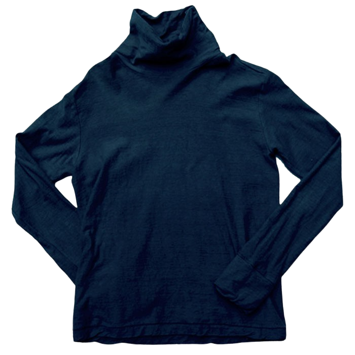 【12色】手染メ屋 天然染め 吊り編み天竺 オーガニックコットン タートルネックTシャツ 長袖 レディース[OL-02]