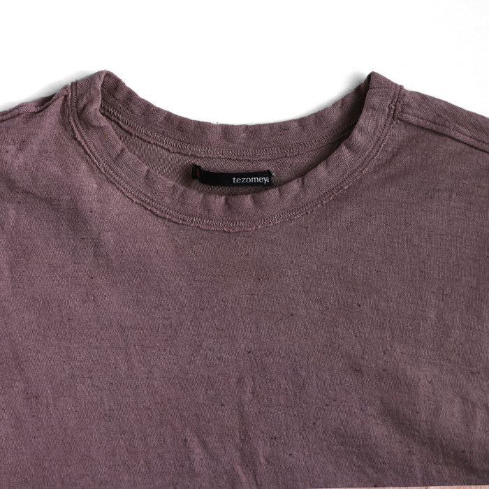 Te-dye Meya Hand-dyed color plain Loop knitted cotton sheeting organic cotton T-shirt long-sleeve "Kamado color" (Ebizomeiro) Men's and women's [OL-EBI]