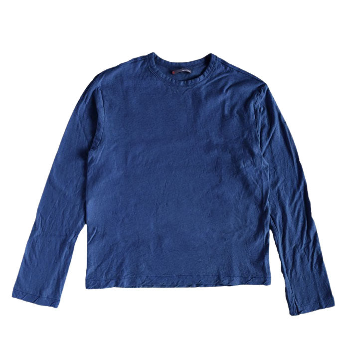 Hand-dyed Meya Hand-dyed color plain Loop knitted cotton sheeting organic cotton T-shirt long sleeve "Hanadaiiro" Men's and women's [OL-HAN]