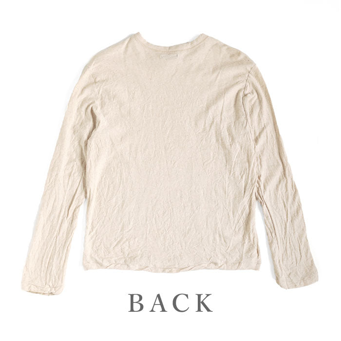 手染メ屋 吊り編み天竺 オーガニックコットン Tシャツ 長袖 染め無し 生成 メンズ・レディース [OL-KIN]