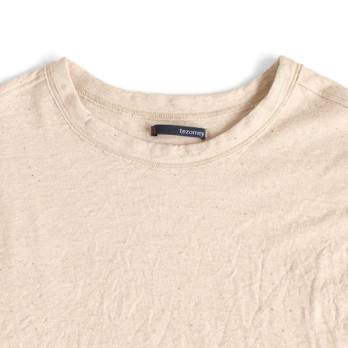 手染メ屋 吊り編み天竺 オーガニックコットン Tシャツ 長袖 染め無し 生成 メンズ・レディース [OL-KIN]