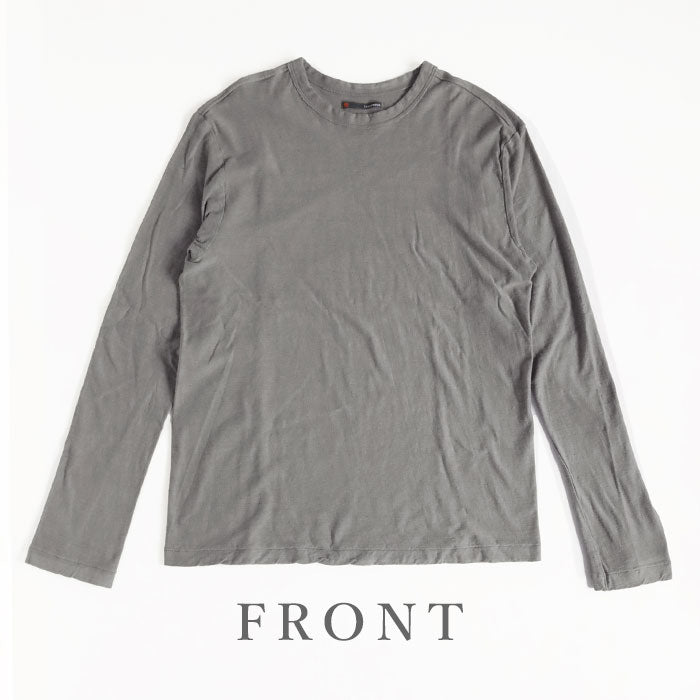 Hand-dyed Meya Hand-dyed color plain Loop knit organic cotton T-shirt long sleeve “dark color” (Nibiiro) Mens Womens [OL-NIB]