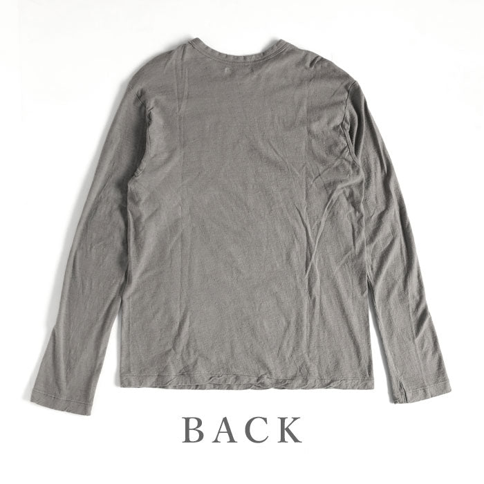 Hand-dyed Meya Hand-dyed color plain Loop knit organic cotton T-shirt long sleeve “dark color” (Nibiiro) Mens Womens [OL-NIB]