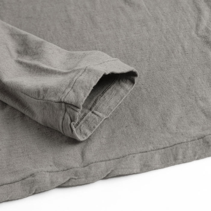 Hand-dyed Meya Hand-dyed color plain Loop knit organic cotton T-shirt long sleeve “dark color” (Nibiiro) Mens Womens [OL-NIB]