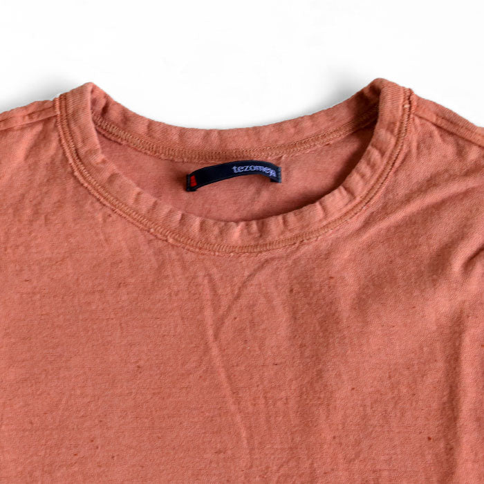 Hand-dyed Meya Hand-dyed color solid looped cotton sheeting organic cotton T-shirt long sleeve "red" (Niiro) men's and women's [OL-NII]