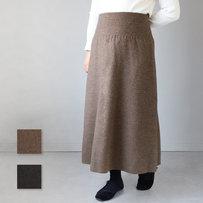 226 (Tsutsumu) Stretchy knit that wraps around your tummy, with belly wrap, wool long skirt, free size, ladies [ON-02-24003-00] Gosen City, Niigata Prefecture, Gosen Knit Brand