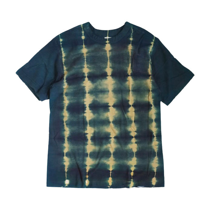 [6 colors] Hand-dyed Meya tie-dyed/tie-dyed hanging knit jersey organic cotton T-shirt short/long sleeve "Uroko" men/women [OT-SB08] 