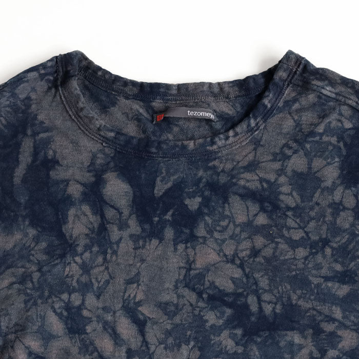 Hand-dyed Meya tie-dyed/tight-dyed hanging knit jersey organic cotton T-shirt short sleeve "Leaf" for men and women [OT-SB23] 