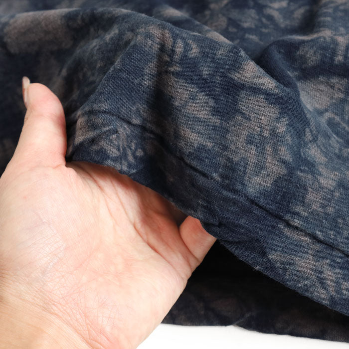 Hand-dyed Meya tie-dyed/tight-dyed hanging knit jersey organic cotton T-shirt short sleeve "Leaf" for men and women [OT-SB23] 