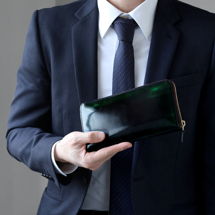 Leather Workshop PARLEY "Parley Classic" Wallet Long Wallet Round Zipper Georgia Green [PC-13-GRE] 