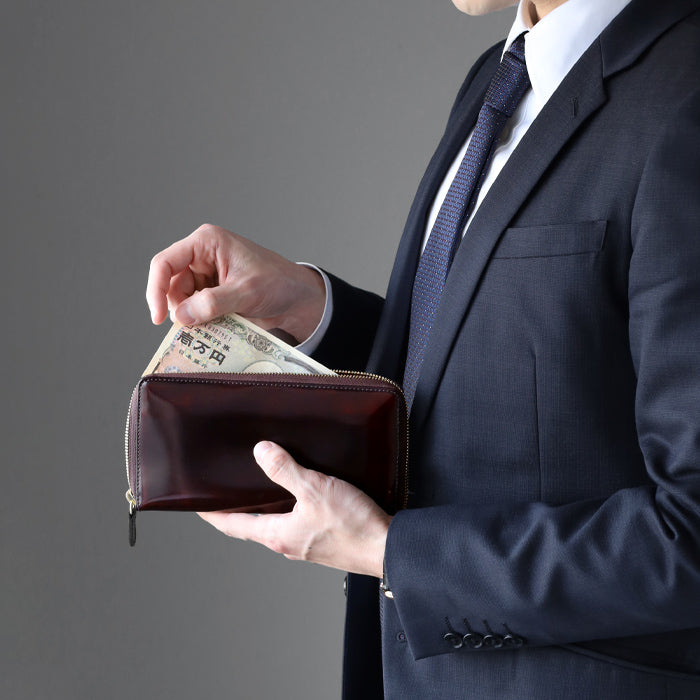 Leather Workshop PARLEY "Parley Classic" Wallet Long Wallet Round Zipper Raspberry Red [PC-13-RED] 