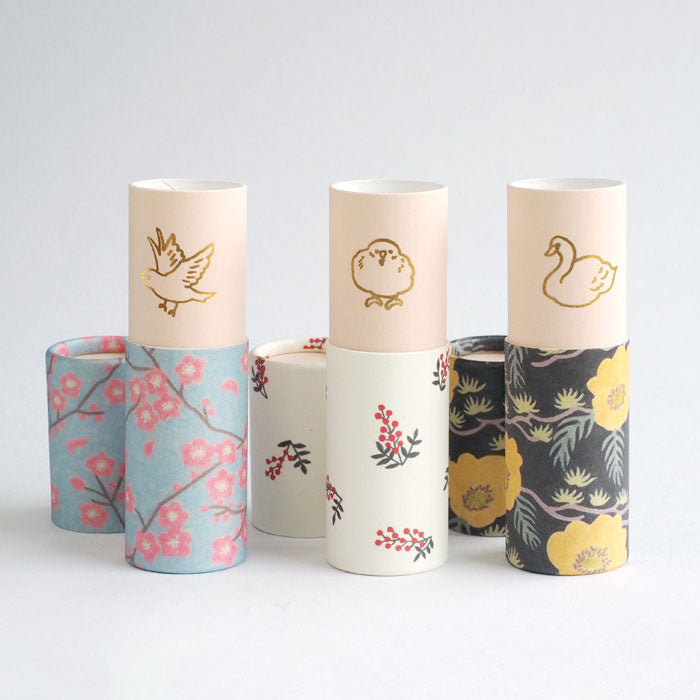 [3 pieces] Taisei Shiki Seisakusho Cylindrical Pochi Bag POCHI-PON (Pochipon) Flowers [POCHIP-KUSABANA] New Year's Gift Celebration Japanese Pattern Cute Pochi Bag