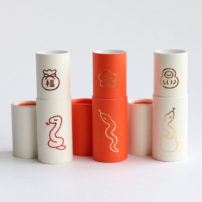 [3-pack] Taisei Paper Containers Cylindrical Pochi Envelopes POCHI-PON (Pochipon) Mi (Snake) [POCHIP-MI] New Year's Gifts, Celebrations, Japanese Patterns, Cute Pochi Envelopes