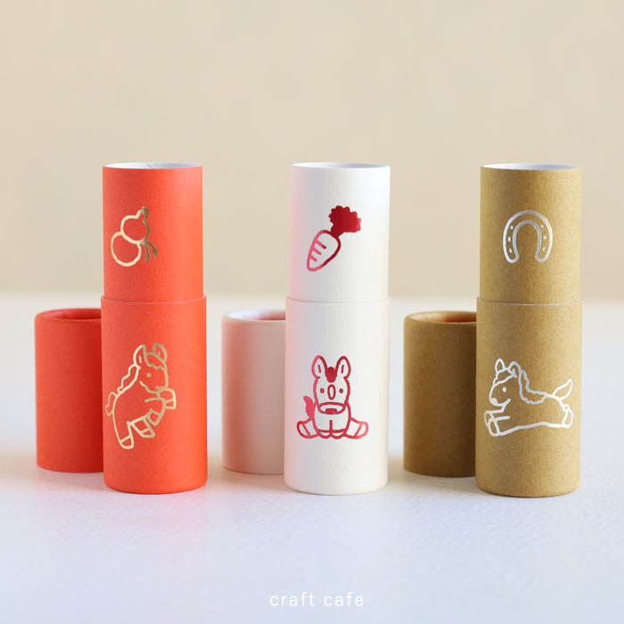 【3本入り】大成紙器製作所 筒形 ポチ袋 POCHI-PON(ポチポン) うま [POCHIP-UMA] 紙器具 ブランド お年玉 お祝い 干支 かわいい ぽち袋