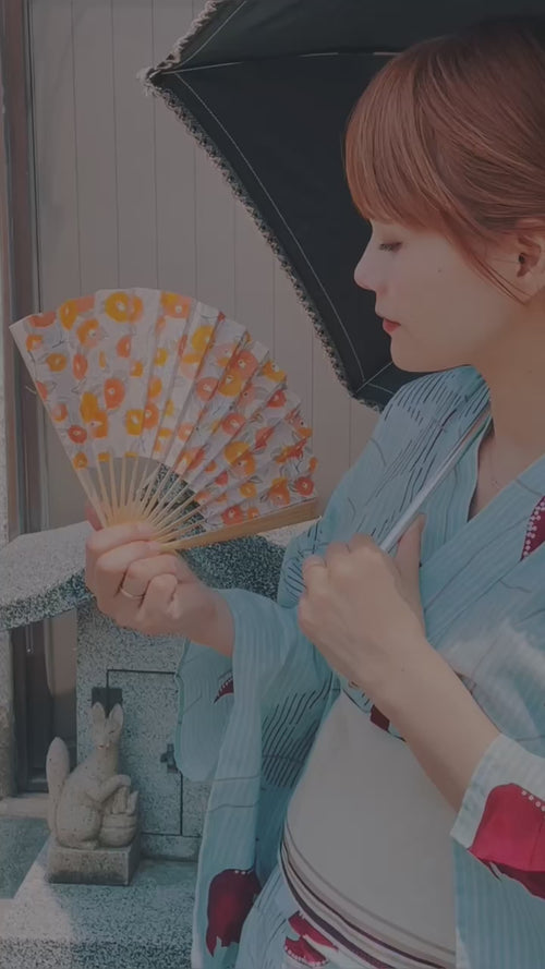 京都 尚雅堂 友禅 和紙 扇子 chic [SGD-FAN-CHIC] レディース 和柄 紙