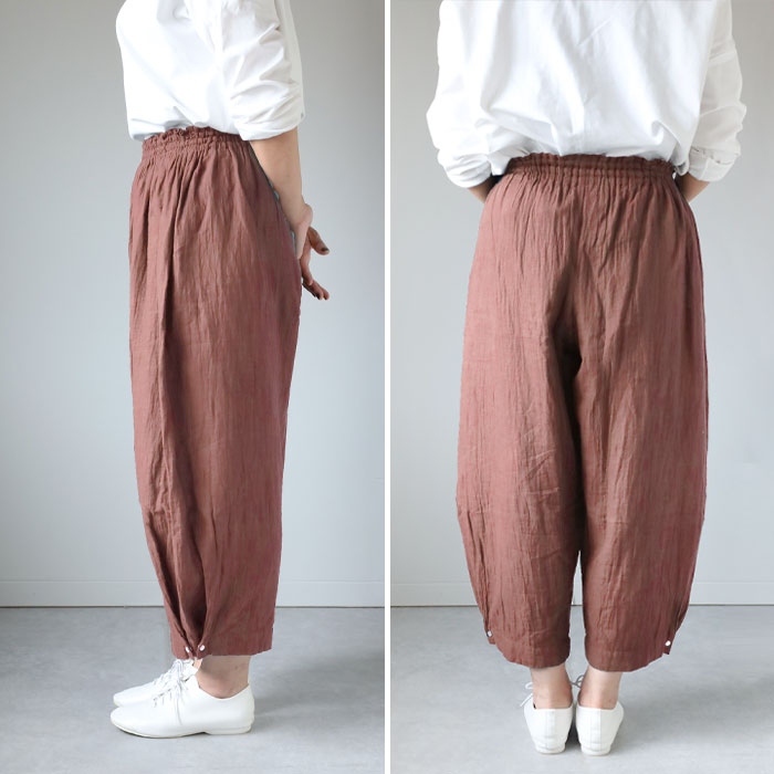 [All 28 colors] Gauze clothing studio garage (garage) Double gauze 2WAY wide pants Ladies [PT-16] 