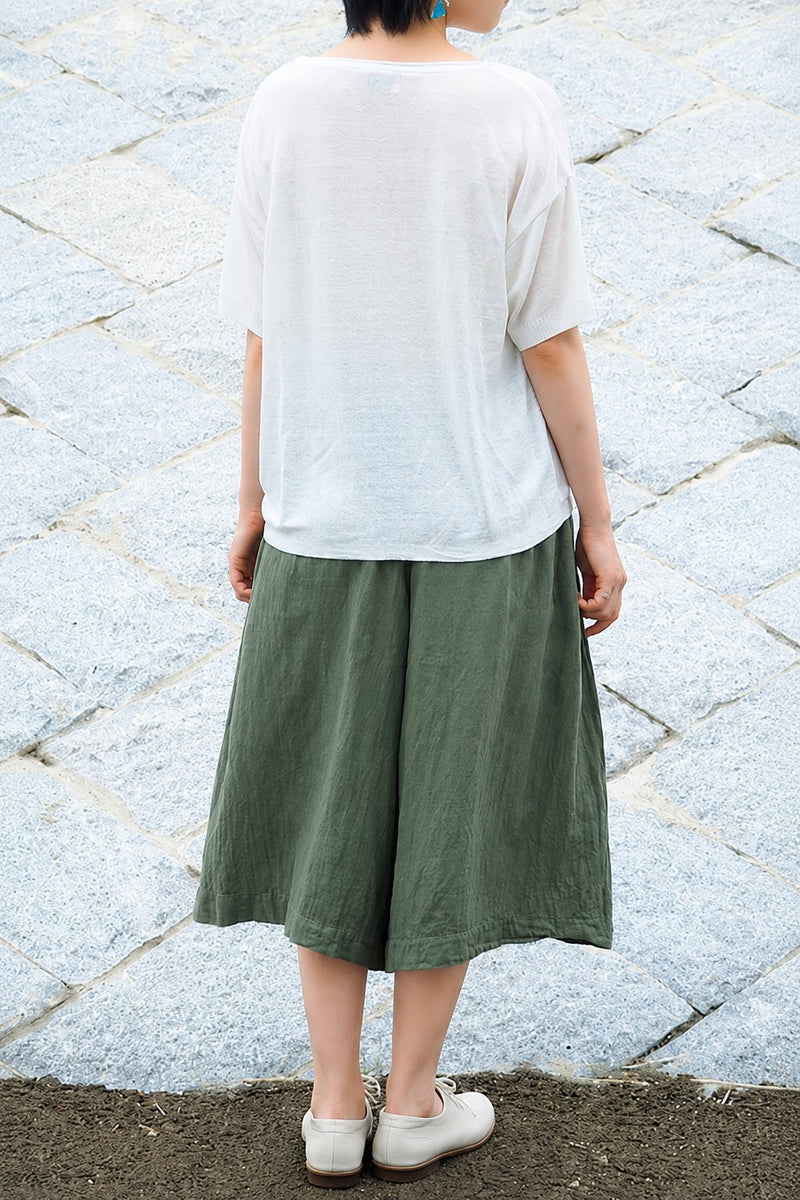 [All 28 colors] Gauze clothing studio garage (garage) double gauze gaucho pants ladies [PT-17] 