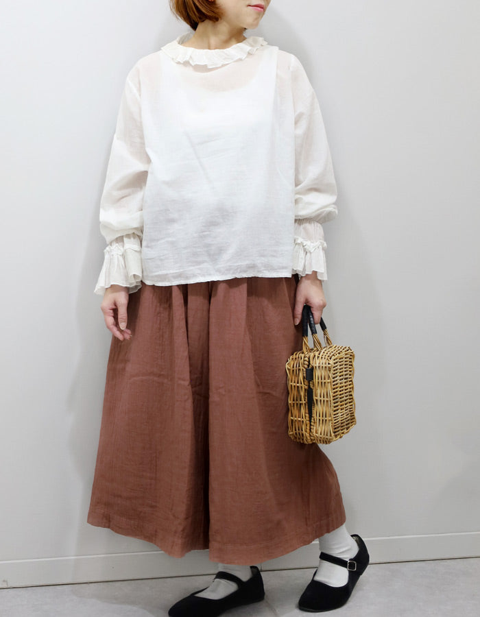 [All 28 colors] Gauze clothing studio garage (garage) double gauze gaucho pants ladies [PT-17] 