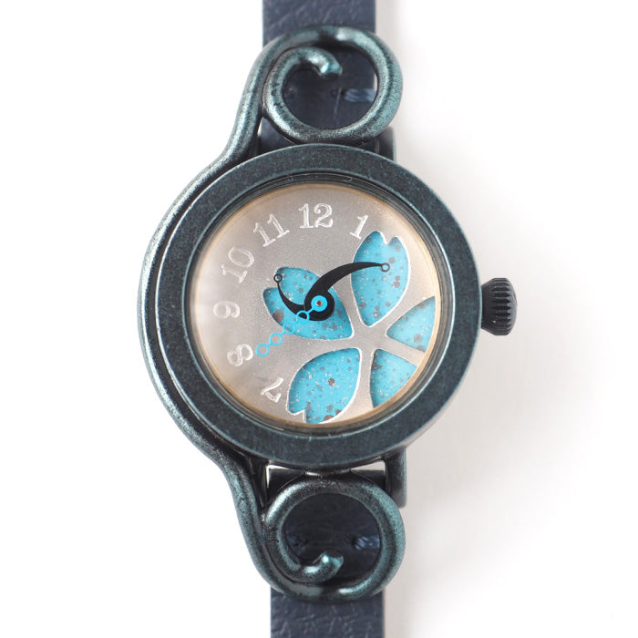 DEDEGUMO Handmade Watch Floral Pattern Blue Ladies [Q23-6-BL] Kyoto Handmade Watch Brand 