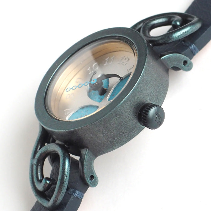 DEDEGUMO Handmade Watch Floral Pattern Blue Ladies [Q23-6-BL] Kyoto Handmade Watch Brand 